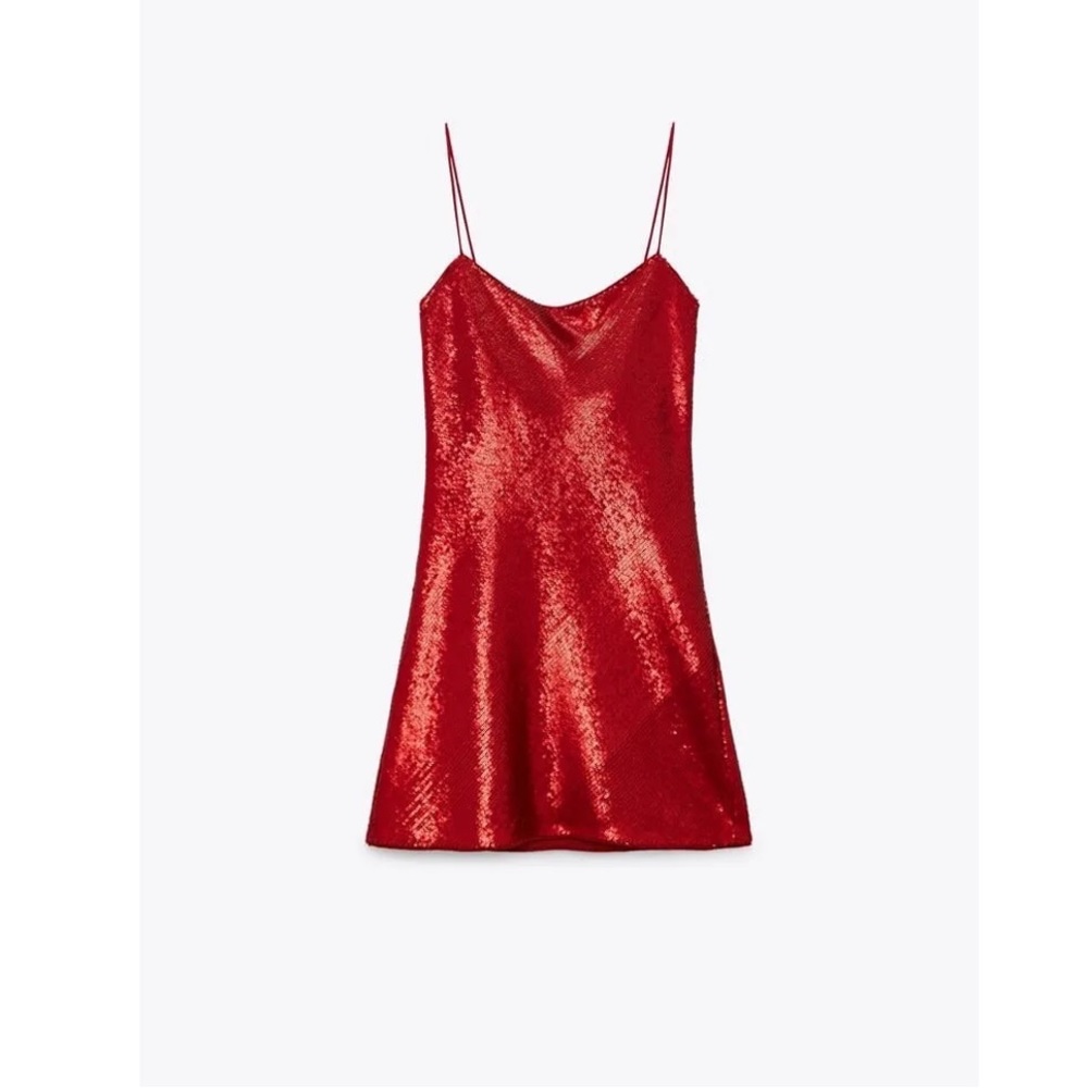 Zara Red Sequin Dress